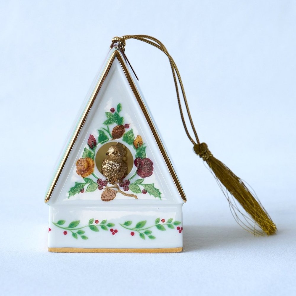 ROYAL ALBERT Old Country Roses Birdhouse Ornament Bell Porcelain Vtg 2nd Annual